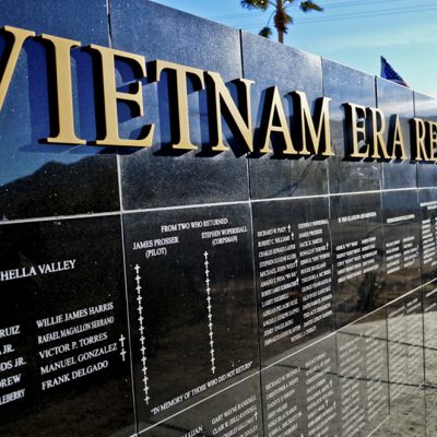 General Patton Memorial Museum Vietnam Era Rememberence Wall in Chiriaco Summit, California.